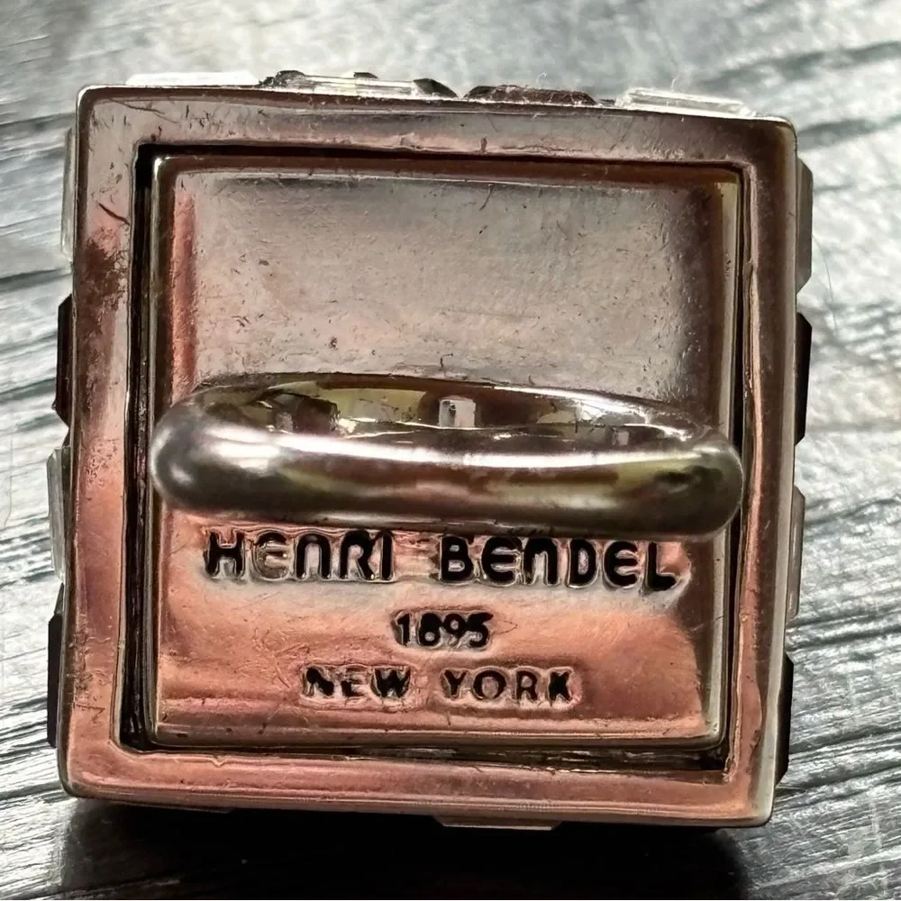 Henri Bendel Geometric Triangle Cocktail Statement Ring Size 6